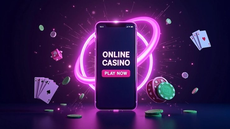 Ilustrasi pengguna menikmati permainan sportsbook di perangkat mobile dengan tampilan modern dan responsif